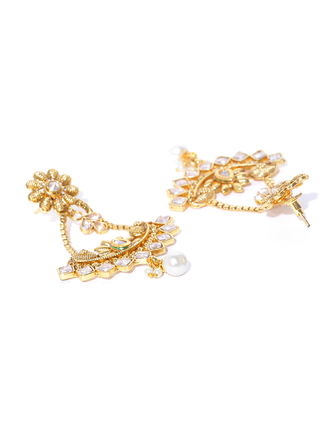 YouBella Gold-Toned Crescent-Shaped Chandbalis